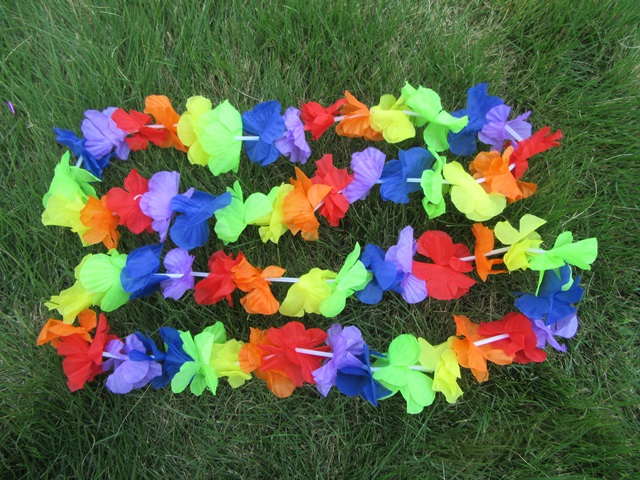 12Pcs Colorful Hawaiian Dress Party Flower Leis/Lei 46cm long